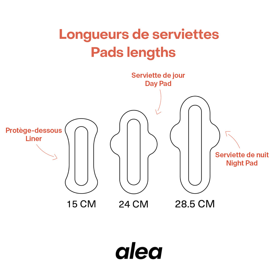 Serviettes de nuit en coton biologique avec ailes